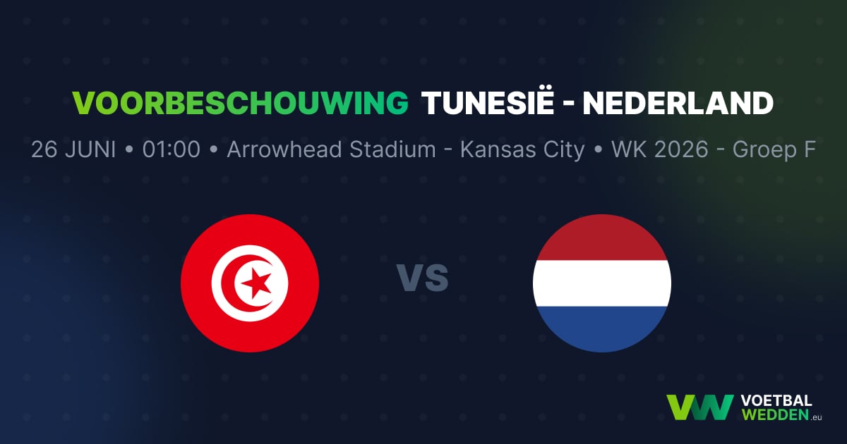 Kan Tunesi&euml; de grote verrassing van Poule F worden, of kroont Nederland zich tot groepswinnaar in Kansas City?