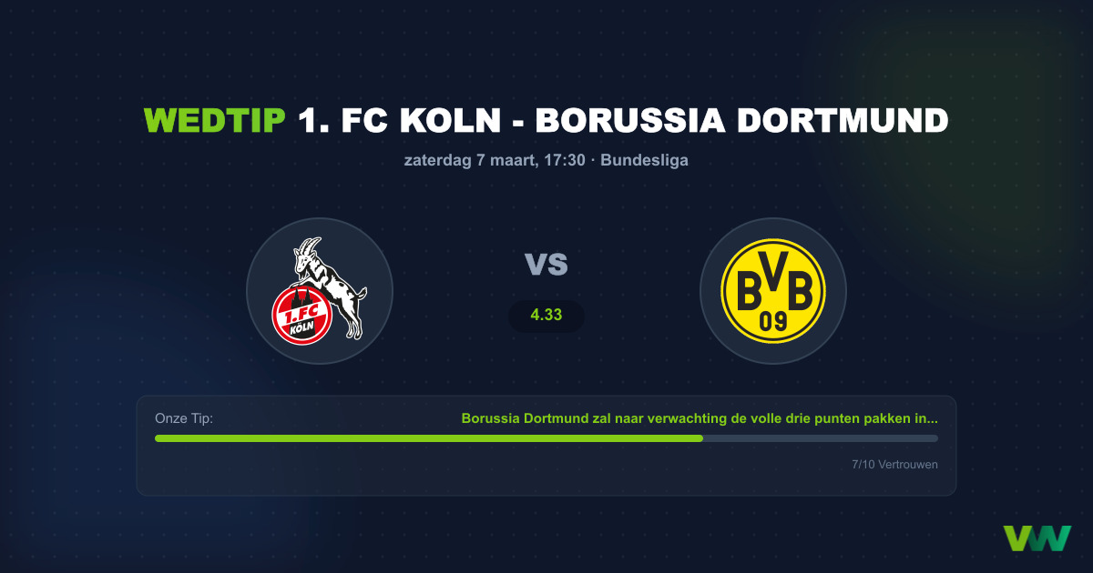 Voorspelling FC Koln - Borussia Dortmund (7 maart 2026)