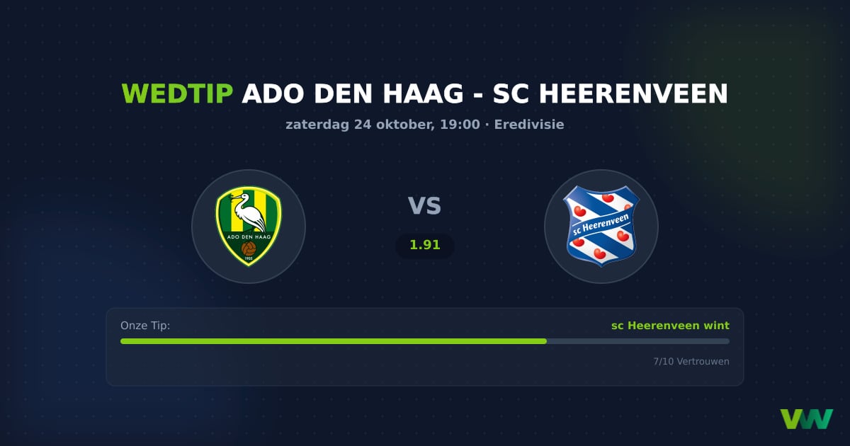 ADO vs sc Heerenveen: Eredivisie doelsaldocontrast