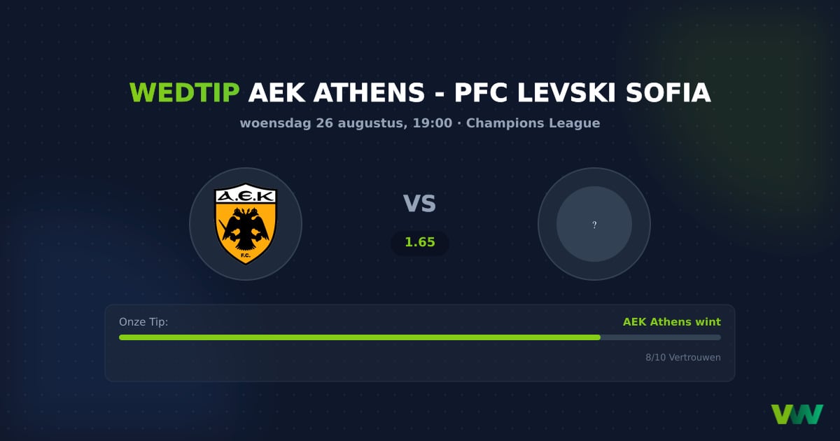 AEK Athens vs Levski Sofia: Grieken duidelijke CL-favoriet