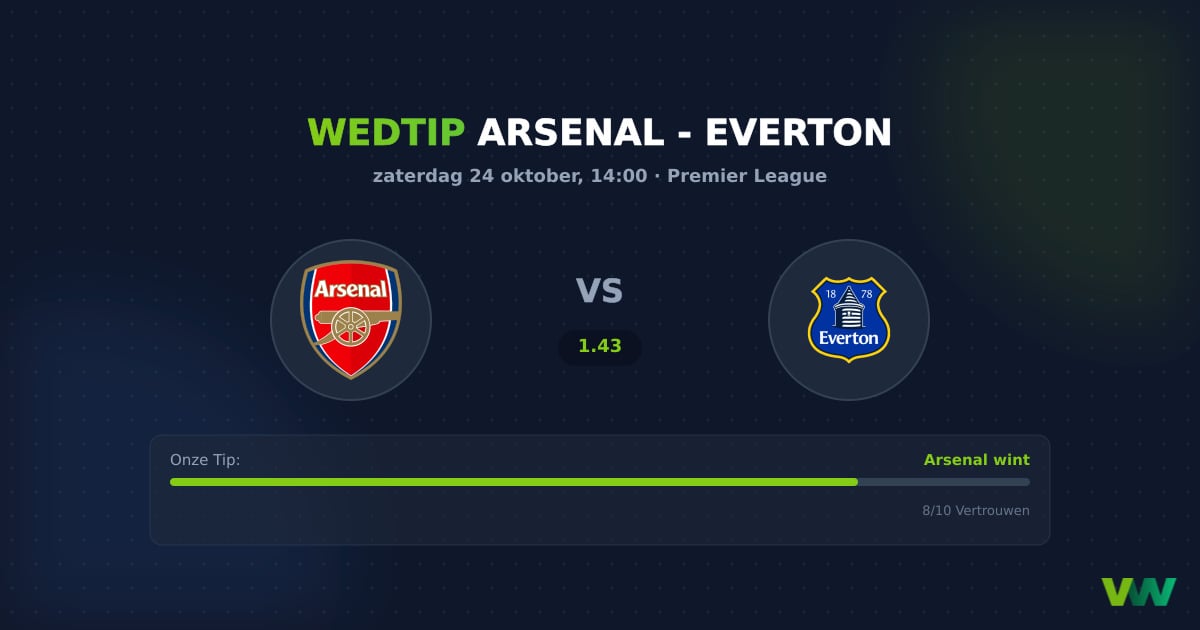Arsenal vs Everton Premier League: Thuisploeg ruim favoriet