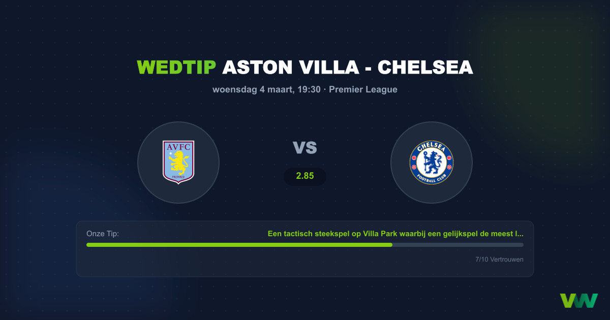 Voorspelling Aston Villa - Chelsea (4 maart 2026)