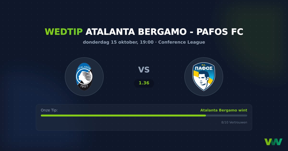 Atalanta Bergamo vs Pafos FC: Conference League odd-analyse