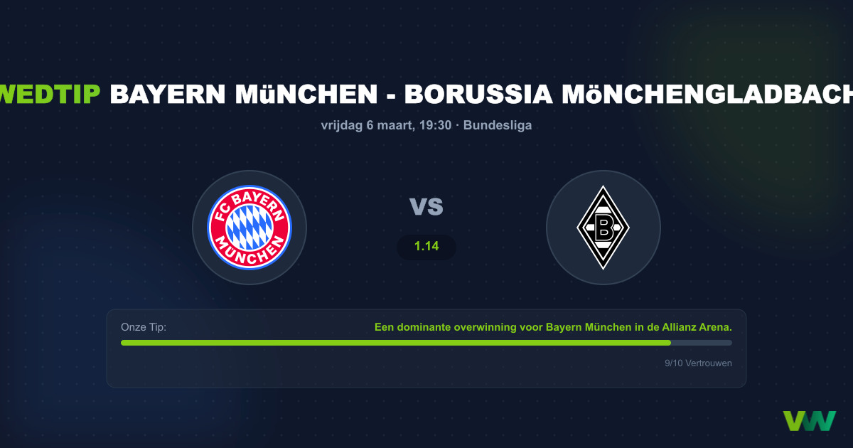 Voorspelling Bayern München - Borussia Mönchengladbach (6 maart 2026)