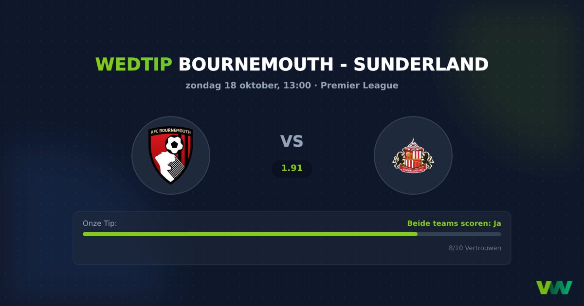 Bournemouth vs Sunderland: Premier League BTTS-kansen