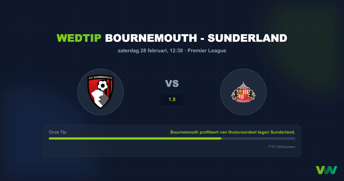 Bournemouth vs Sunderland: Analyse en Wedtips 2026