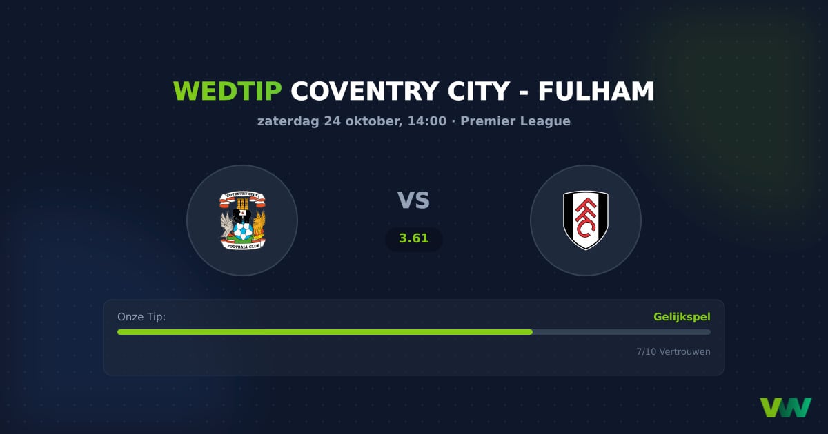 Coventry City vs Fulham: Fulham favoriet in kelderkraker