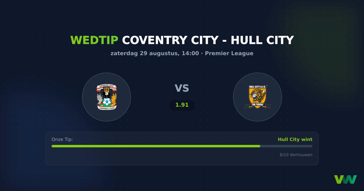 Coventry City vs Hull City: PL-duel met Hull als favoriet