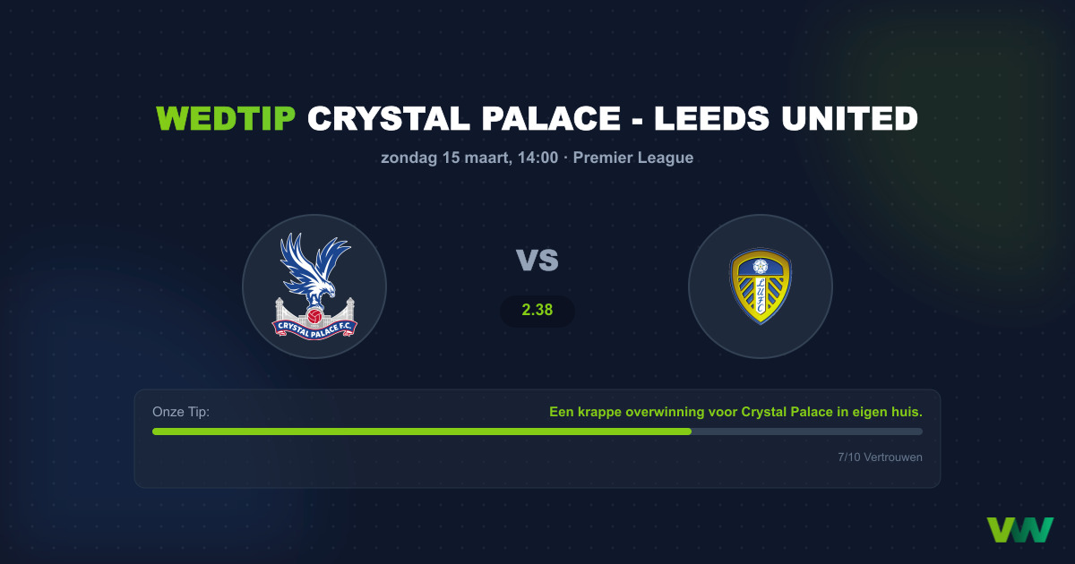 Voorspelling Crystal Palace - Leeds United (Premier League)