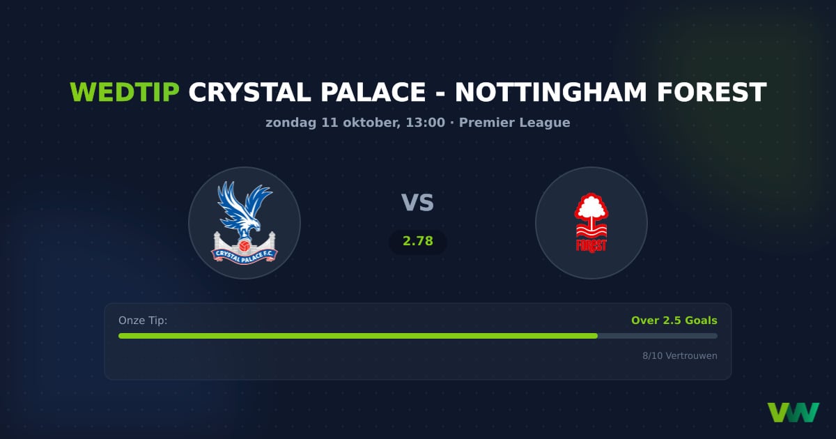 Crystal Palace vs Nottingham Forest: Nipte PL-favoriet