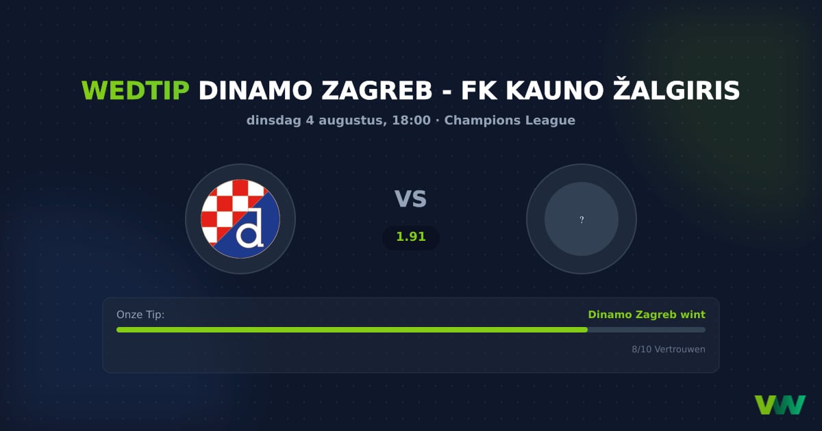Dinamo Zagreb vs FK Kauno Žalgiris: CL tactiek