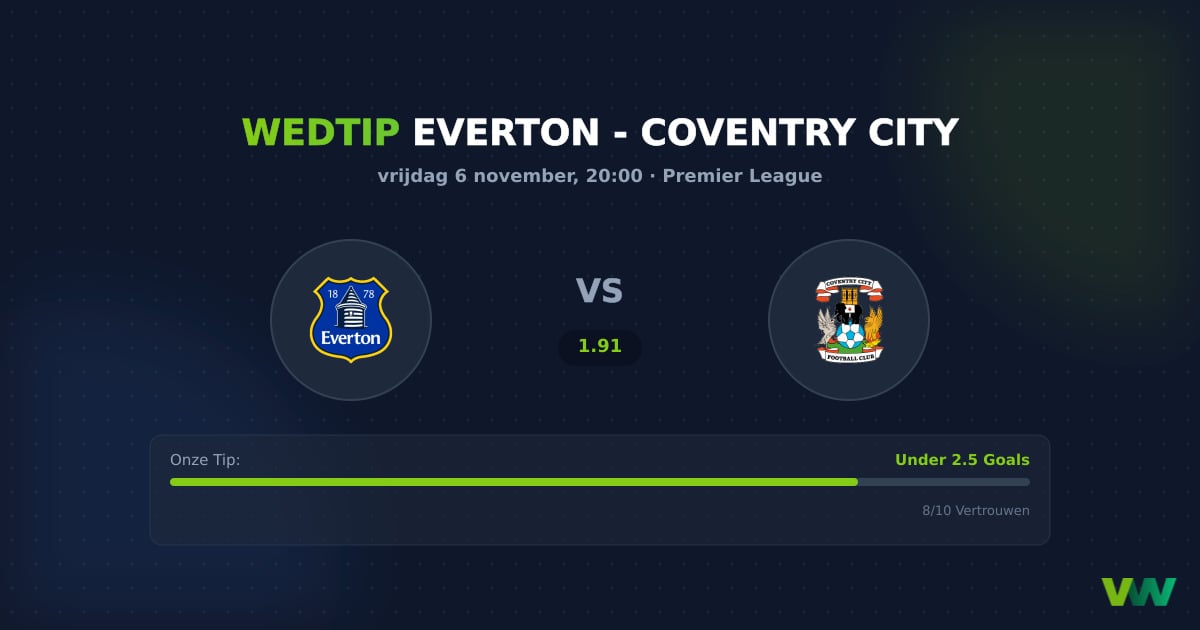 Everton vs Coventry City: PL-duel neigt naar weinig goals