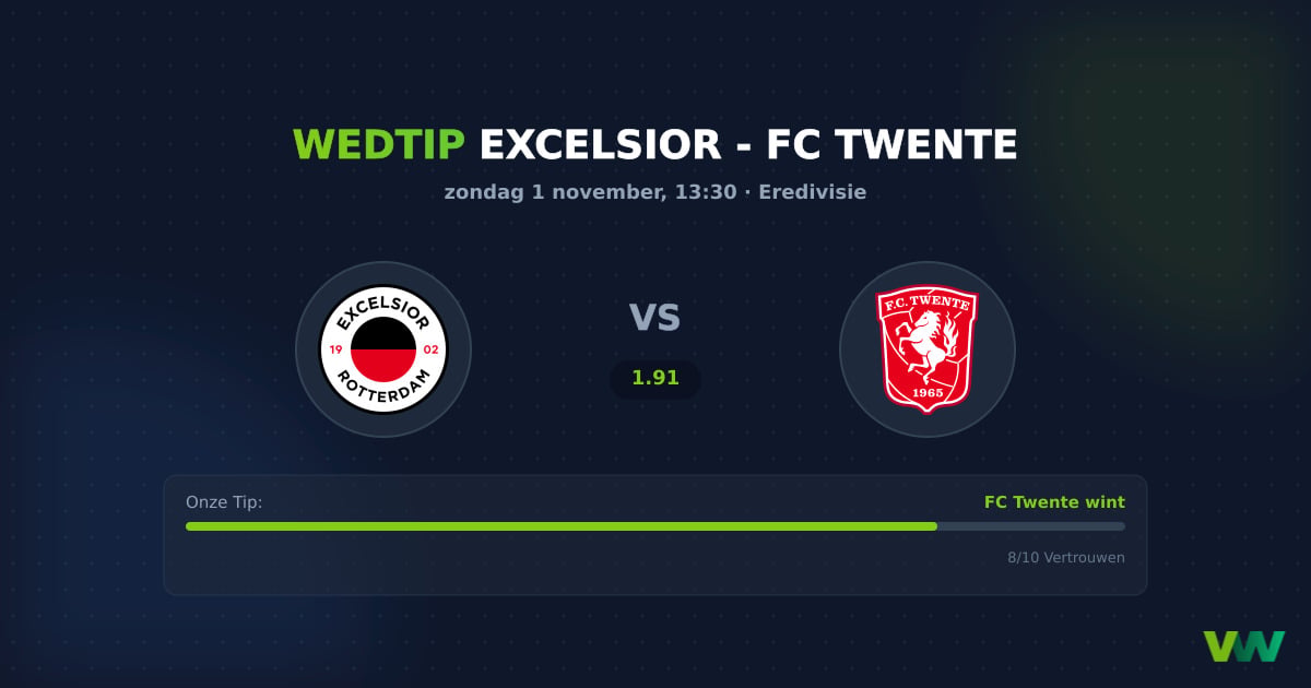 Eredivisie odds: Twente favoriet in Excelsior vs FC Twente