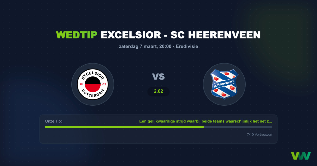 Voorspelling Excelsior - Heerenveen (7 maart 2026)