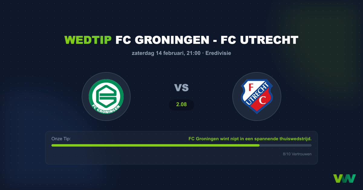Wedtip: FC Groningen - FC Utrecht (14 februari - 21:00)