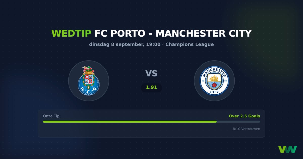 Tactisch contrast in CL: FC Porto vs Manchester City
