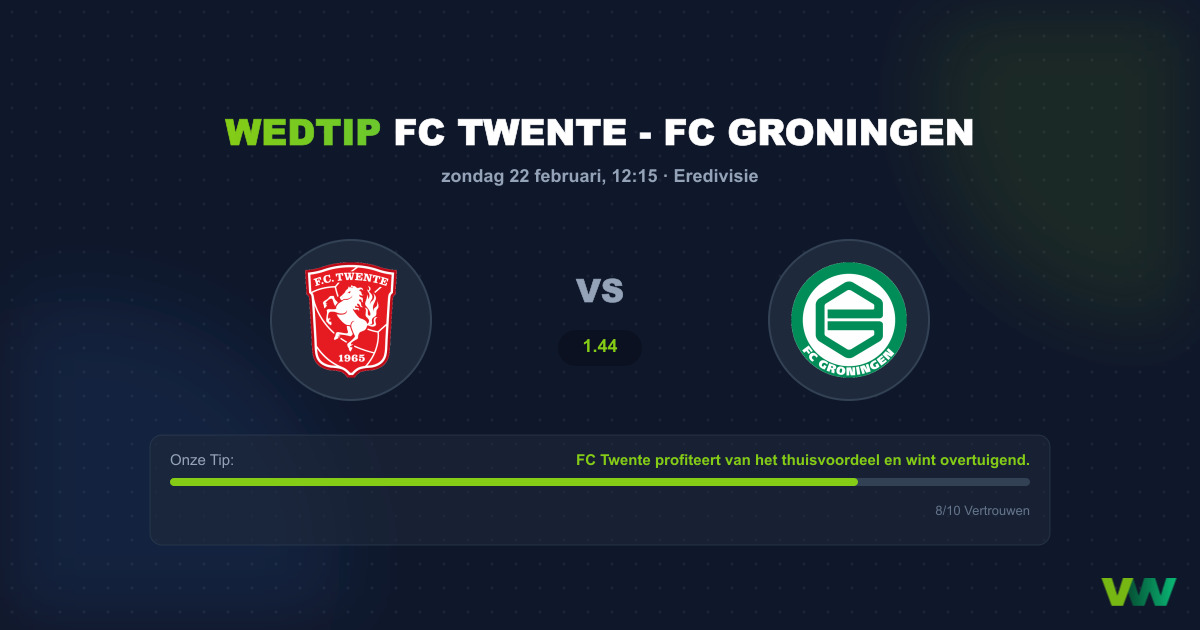 Wedtip: FC Twente - FC Groningen (22 februari - 12:15)