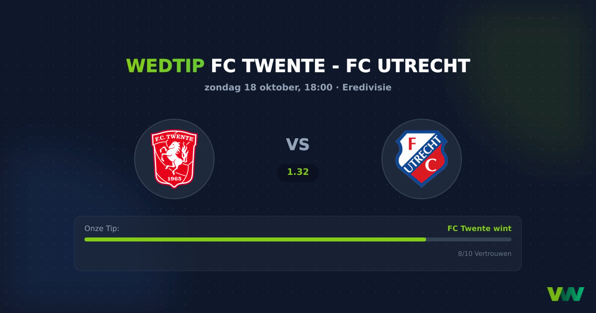 FC Twente vs FC Utrecht Eredivisie: Tukkers zware favoriet