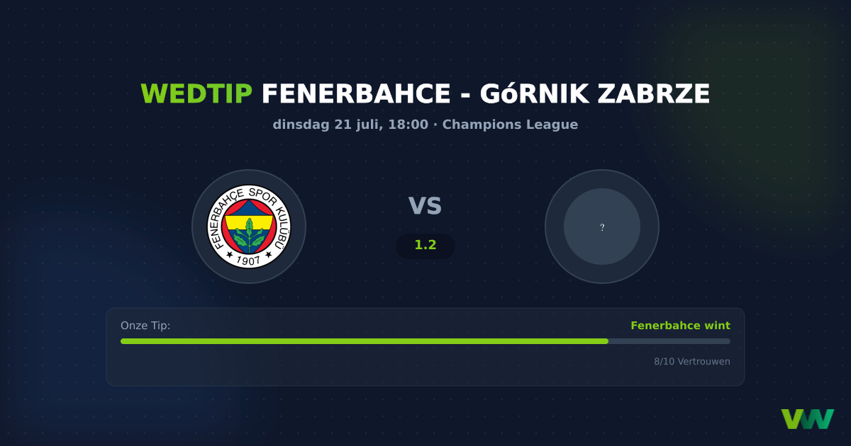 Fenerbahce vs Górnik Zabrze in CL: Turken zwaar favoriet