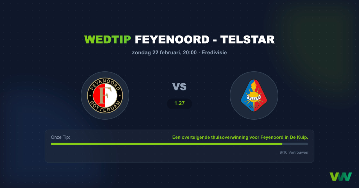 Wedtip: Feyenoord - Telstar (22 februari - 20:00)
