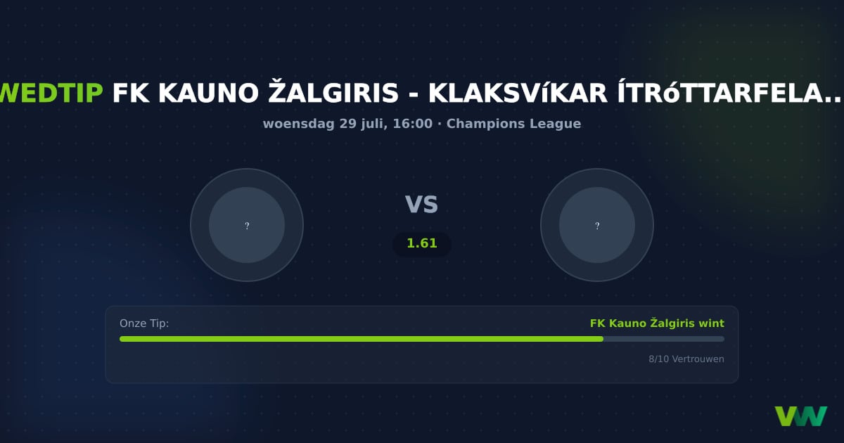 FK Kauno Žalgiris vs Klaksvíkar Ítróttarfelag: CL odd