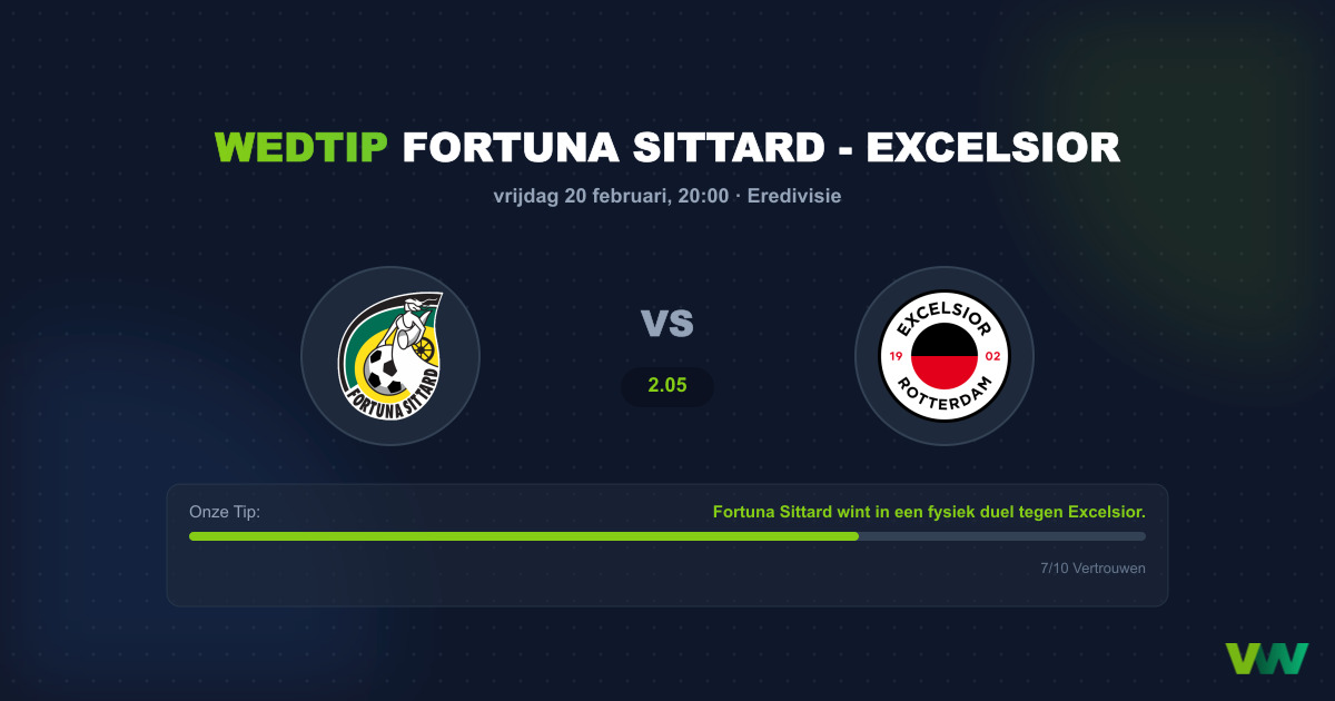 Wedtip: Fortuna Sittard - Excelsior (20 februari - 20:00)