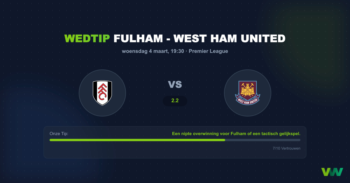 Voorspelling Fulham - West Ham United (4 maart 2026)