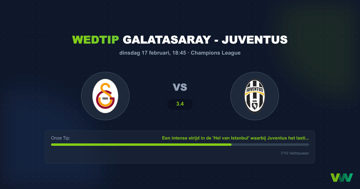 Wedtip: Galatasaray - Juventus (17 februari 2026 - 18:45)