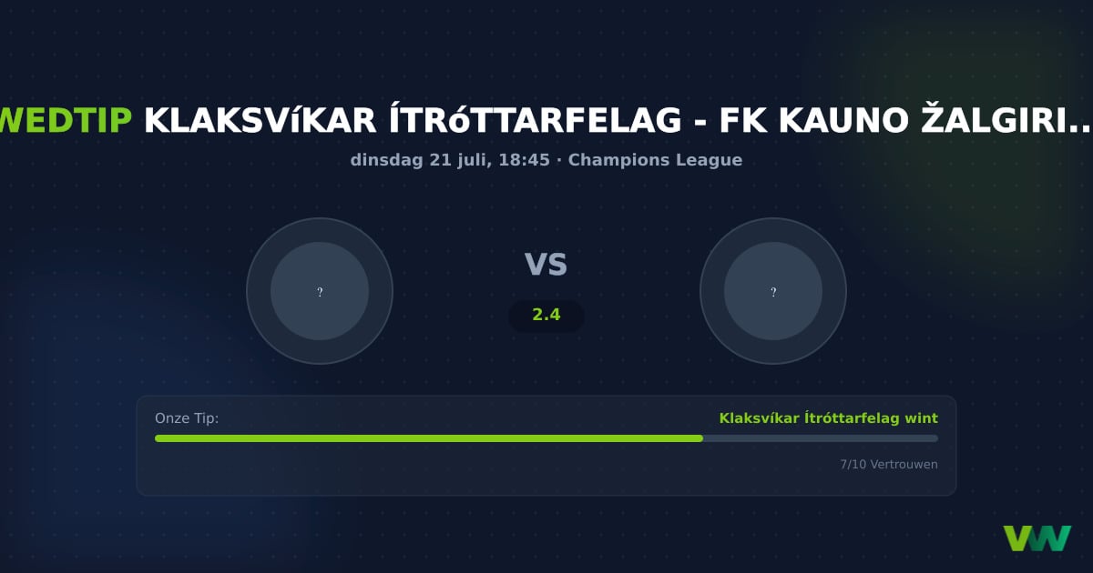 Klaksvíkar vs Kauno Žalgiris: CL Thuisvoordeel