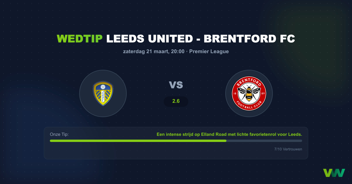 Voorspelling Leeds United - Brentford (21 maart - 20:00)