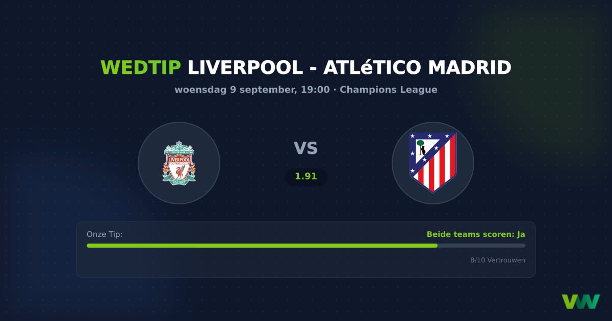 Liverpool vs Atlético Madrid: BTTS odds Champions League