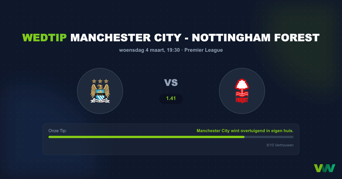 Voorspelling Manchester City - Nottingham Forest (4 maart 2026)