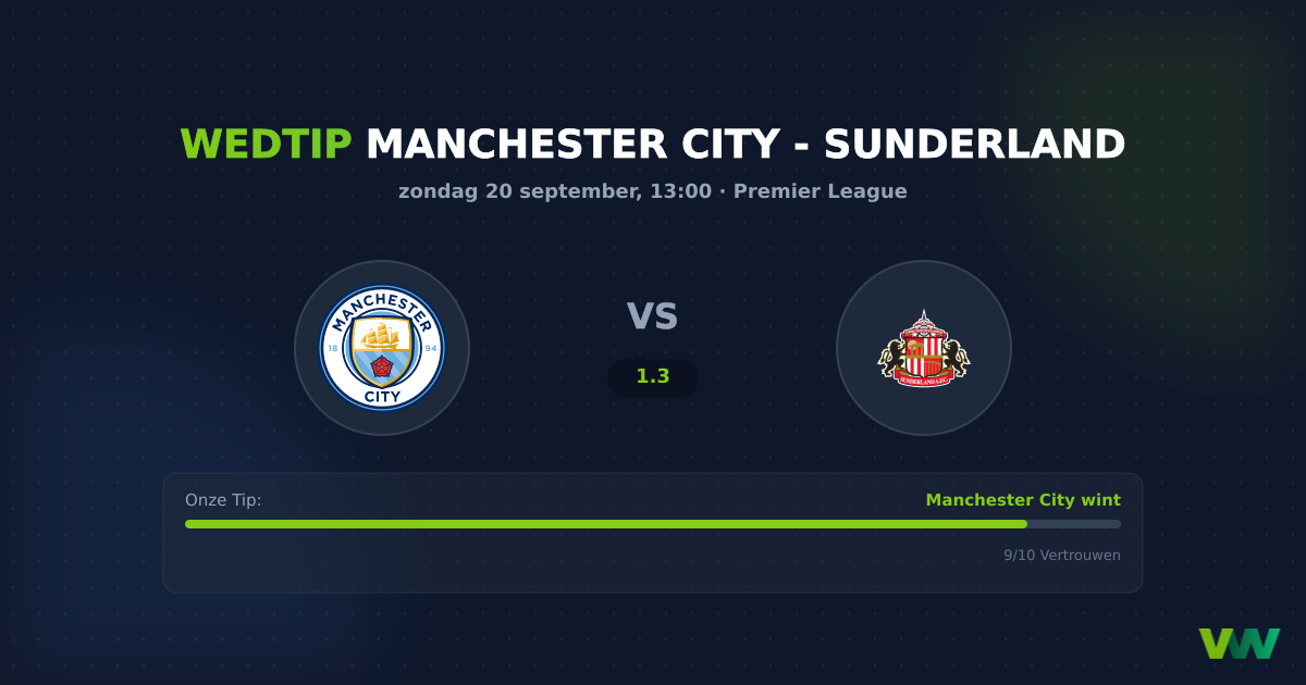 Manchester City vs Sunderland: Koploper zwaar favoriet