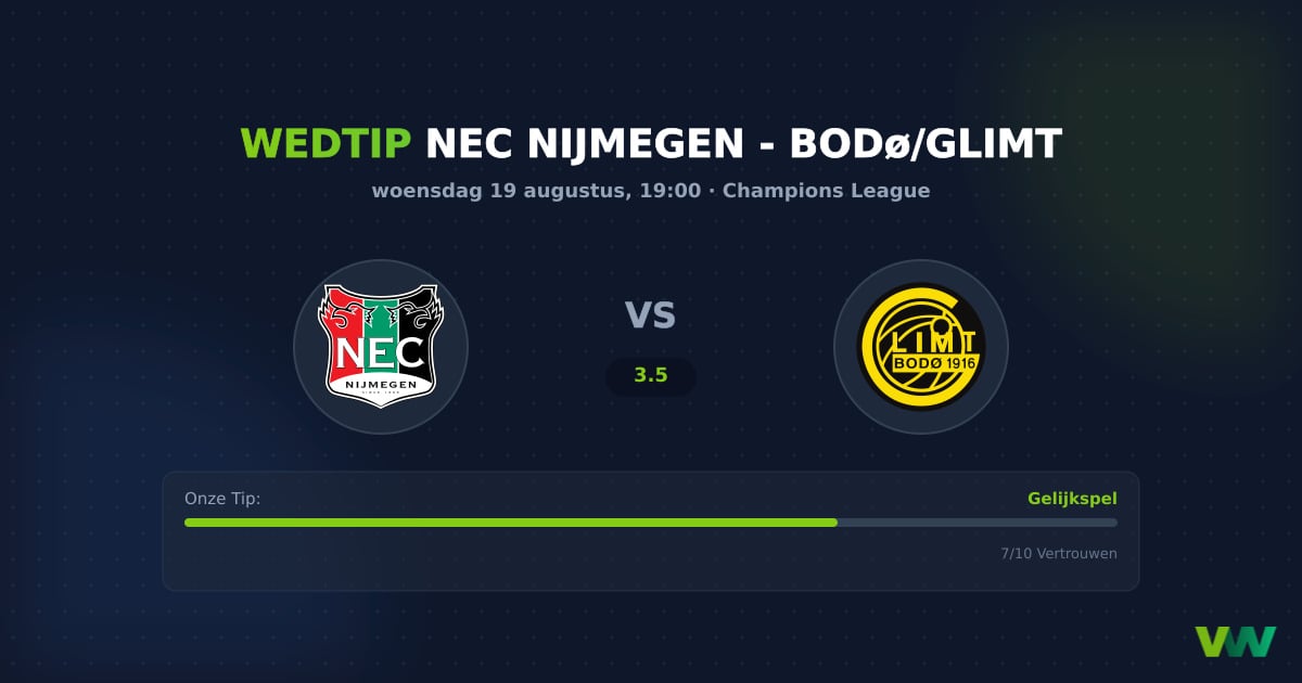 NEC Nijmegen vs Bodø/Glimt: CL-strijd met NEC als favoriet