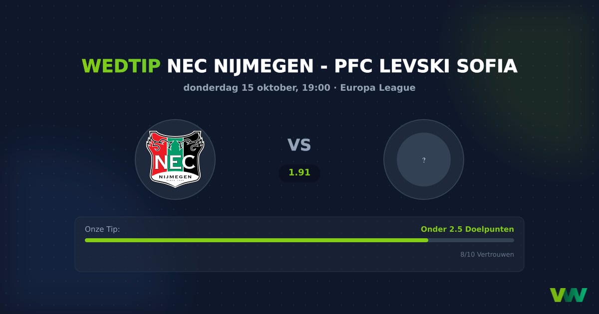 NEC Nijmegen vs PFC Levski Sofia: EL-Strijd & Under 2.5 Tip