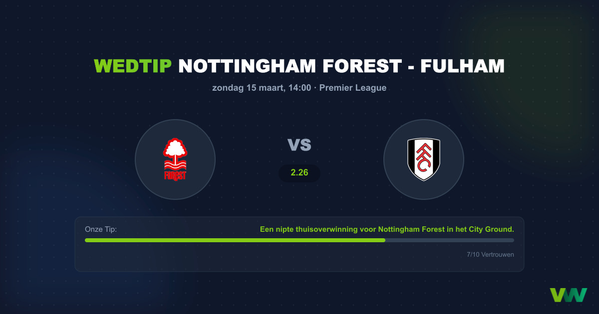 Wedtip Nottingham Forest - Fulham (Premier League)