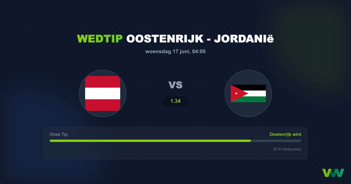 Oostenrijk vs Jordanië: WK 2026 Wedtip & Analyse