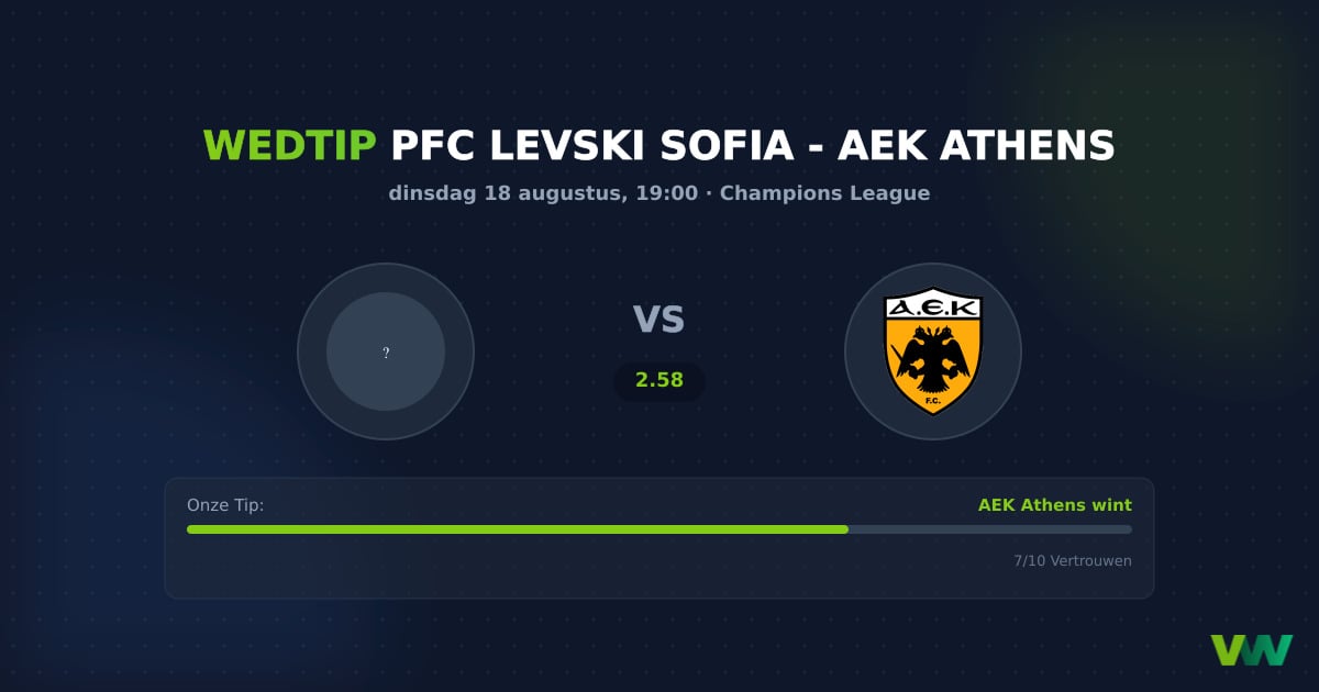 PFC Levski Sofia vs AEK Athens CL: Grieken licht favoriet