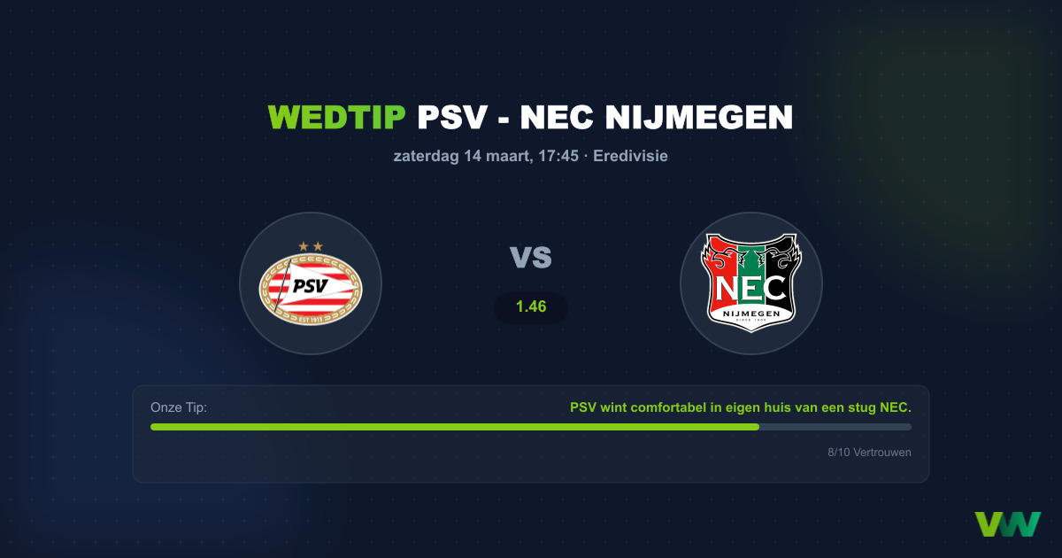 Voorspelling: PSV - NEC Nijmegen (14 maart 2026)