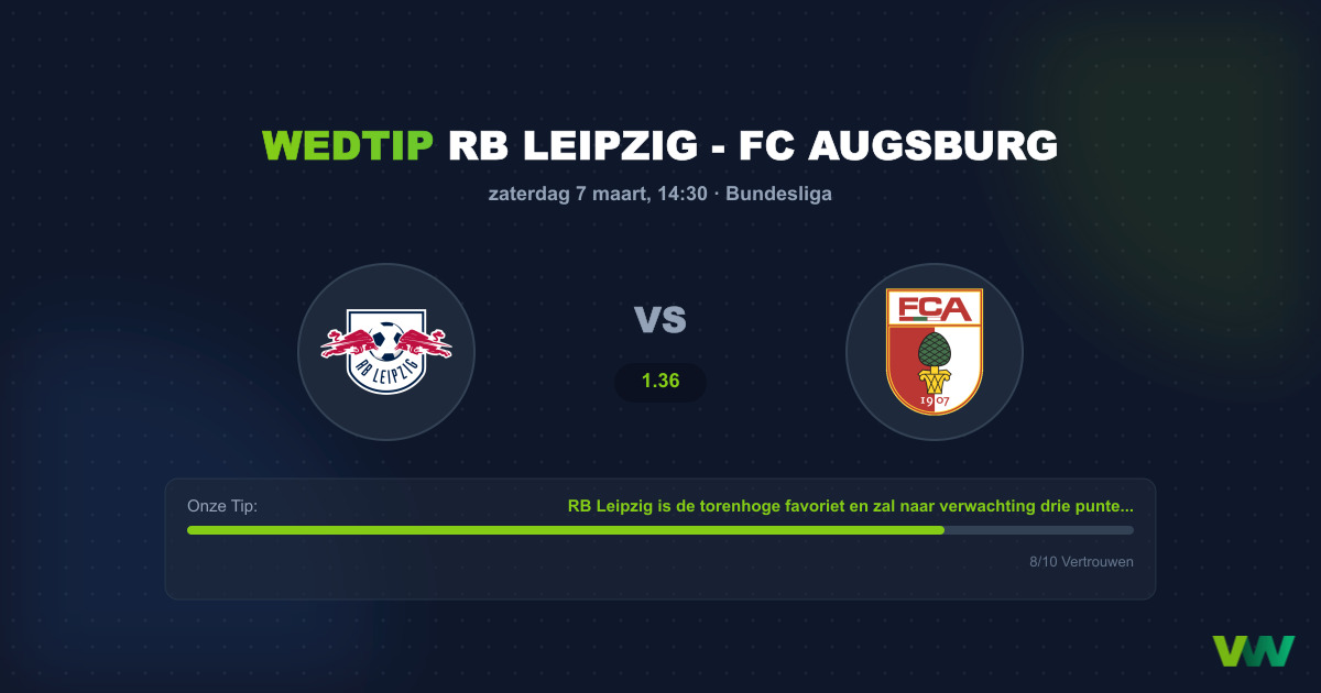 Voorspelling RB Leipzig - FC Augsburg (7 maart 2026)