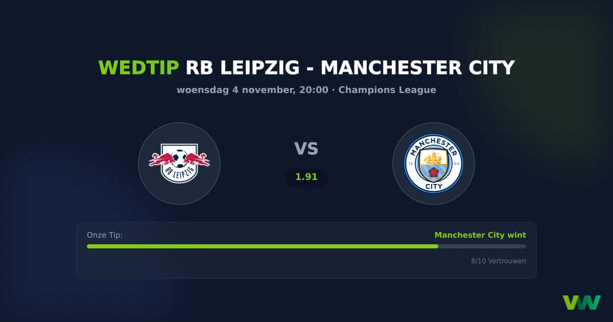 RB Leipzig vs Manchester City: CL-duel met City favoriet