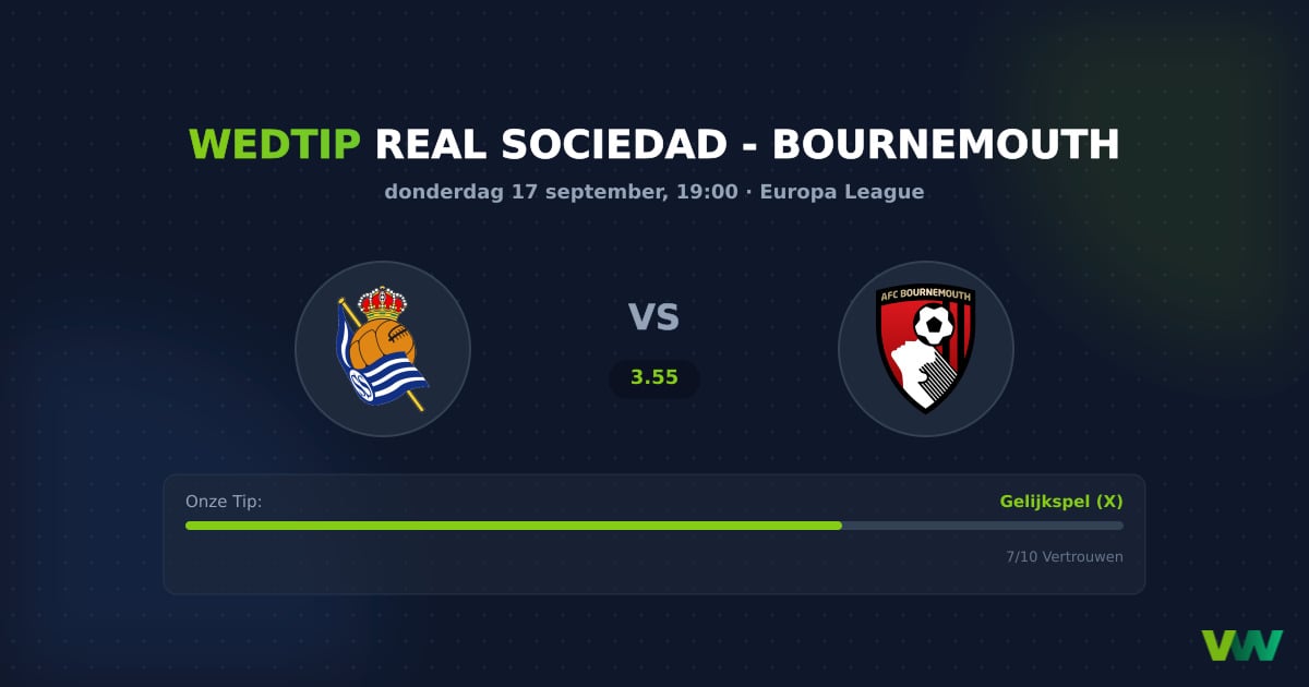 Real Sociedad vs Bournemouth: Engelse favoriet in de EL