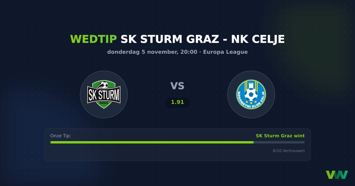 SK Sturm Graz vs NK Celje: EL-favoriet steunt op defensie