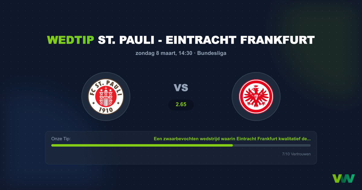 Voorspelling St. Pauli - Eintracht Frankfurt (8 maart 2026)