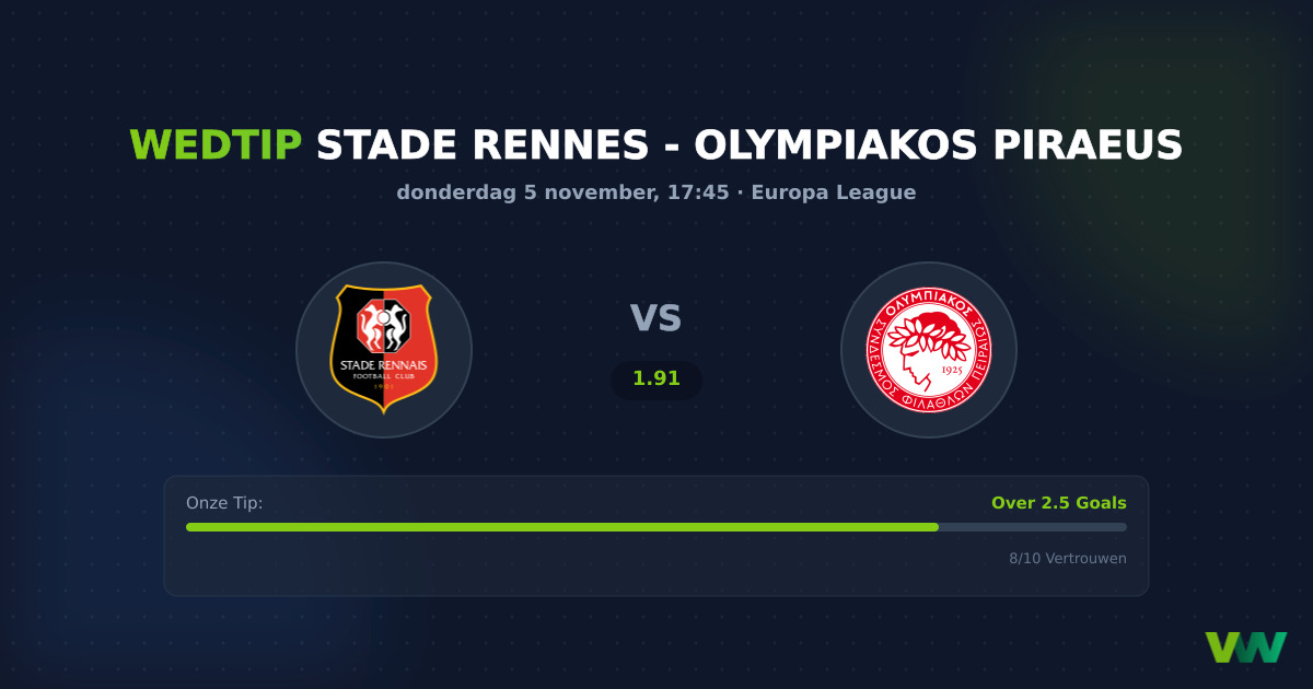 Stade Rennes vs Olympiakos Piraeus: Doelpunten in de EL