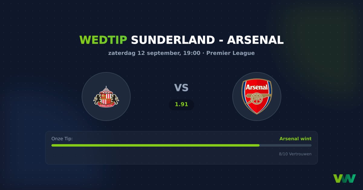 Sunderland vs Arsenal: Kansen voor Londense favoriet
