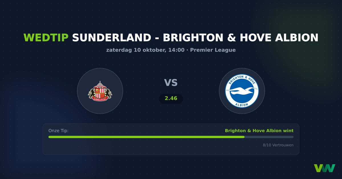 Sunderland vs Brighton (PL): Bookies tippen de uitploeg