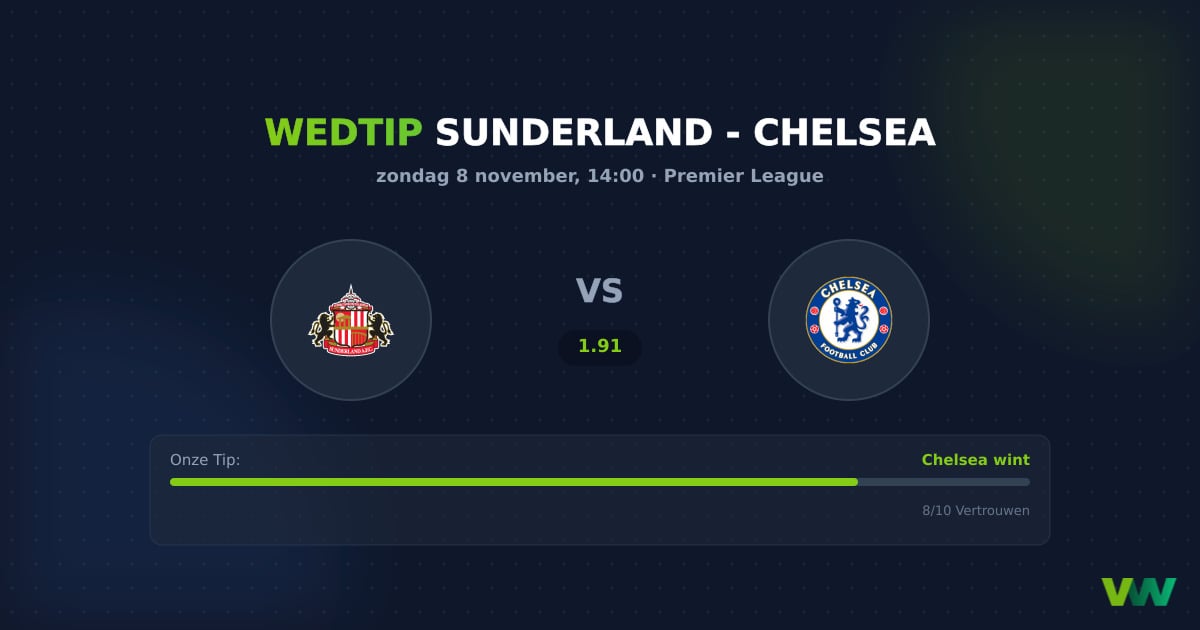 Sunderland vs Chelsea: Chelsea favoriet in Premier League