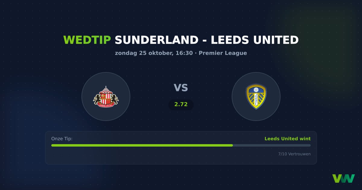 Sunderland vs Leeds United: Leeds favoriet bij bookmakers
