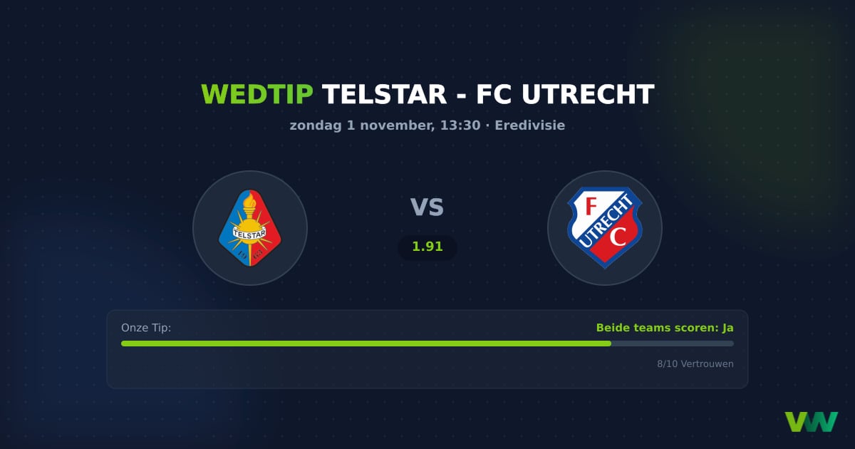 Telstar vs FC Utrecht: Eredivisie contrast en BTTS tip